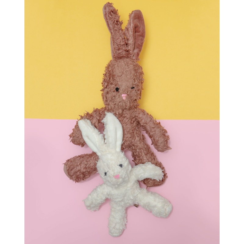 Organic Cotton Bunny Dog Toy|Small|Large|White|Brown