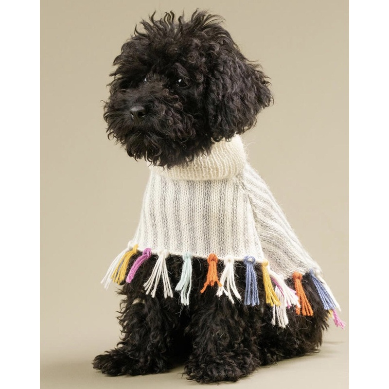 Rainbow Knit Alpaca Dog Poncho << FINAL SALE >>