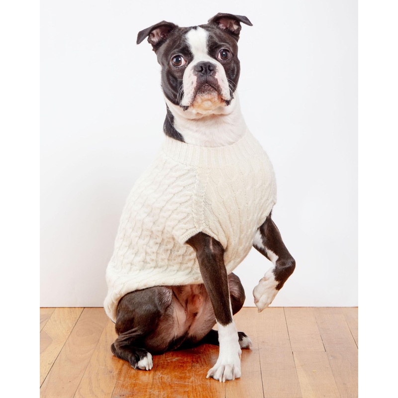 The Uptown Cable Knit Sweater in Natural Cashmere (Made in NYC) (FINAL SALE)