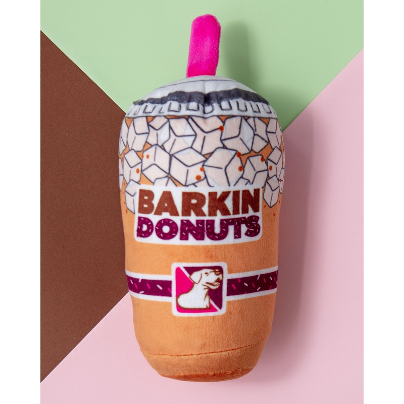 Barkin Donuts Iced Coffee Crinkle + Squeak Plush Dog Toy (FINAL SALE)