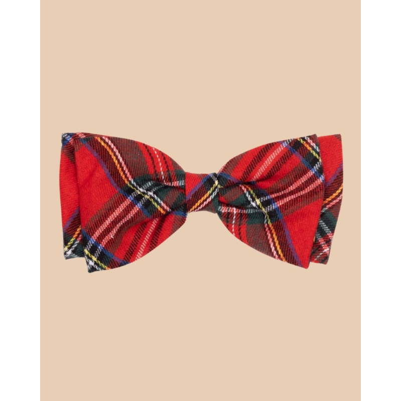 Dignified Dog Bow Tie in Red Tartan Plaid