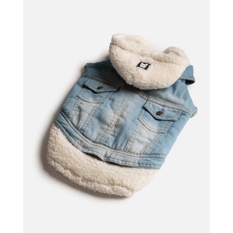 Justin Denim & Shearling Dog Jacket((FINAL SALE))