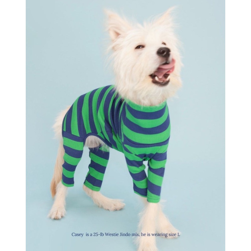 Martian Green + Navy Stripe Ribbed Onesie (FINAL SALE)