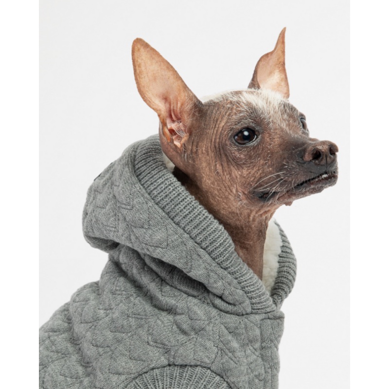 Maxwell Grey Dog Sweater Hoodie((FINAL SALE))