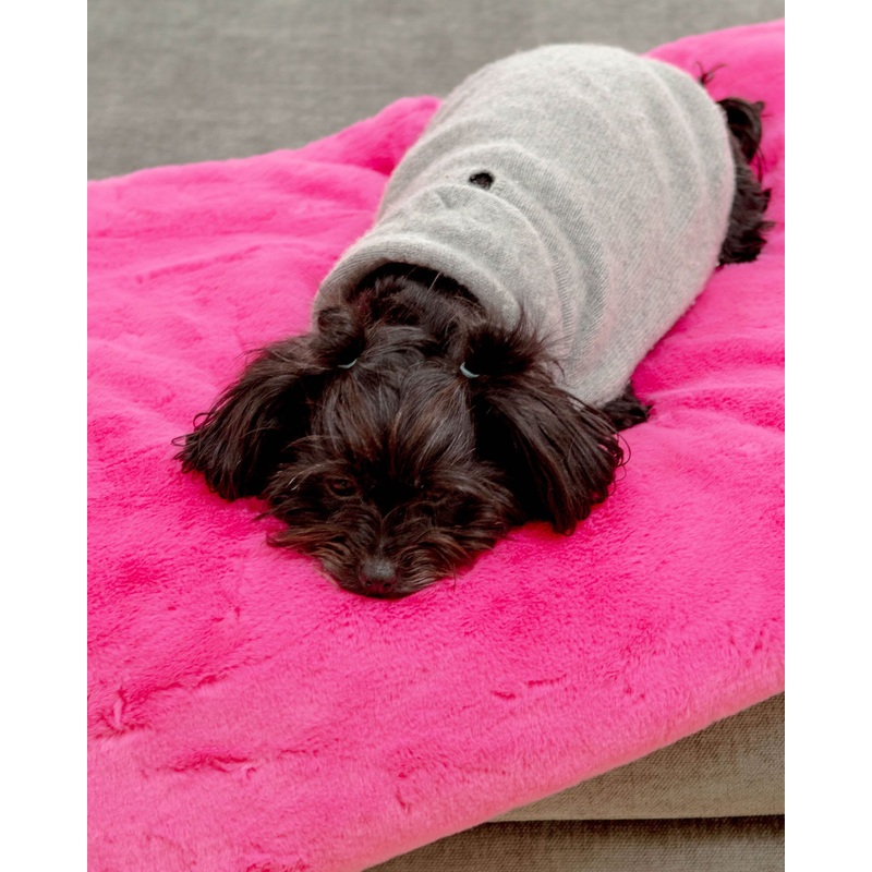 Mini Faux Fur Brady Dog Blanket in Bubble Pink
