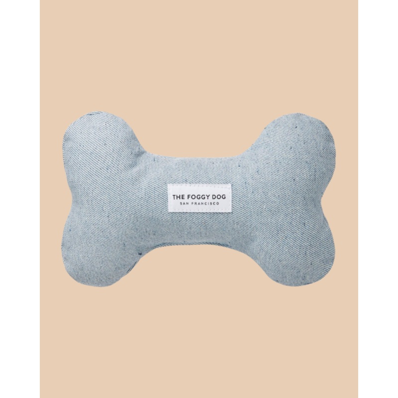 Upcycled Denim Bone Dog Squeaky Toy (Made in the USA) (FINAL SALE)