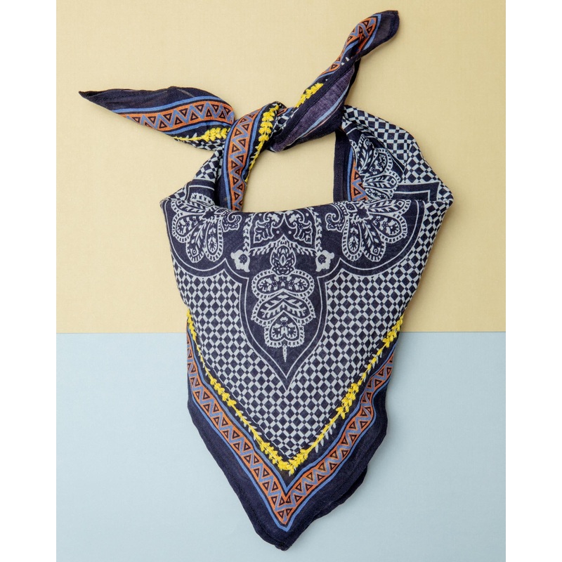Abstract Navy Paisley Dog Bandana