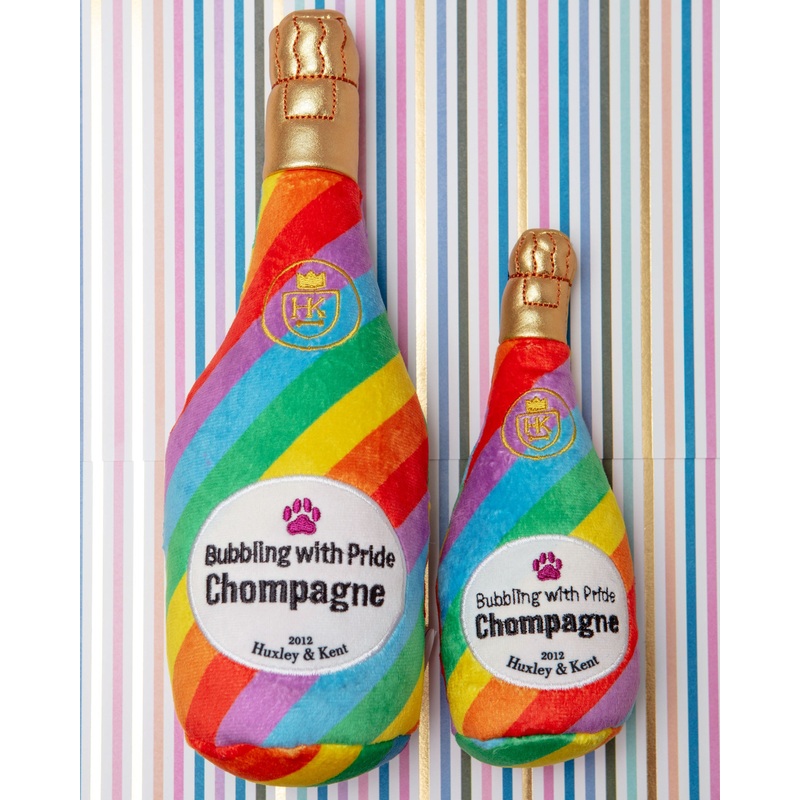 Bubbling With Pride Chompagne Squeaky Plush Dog Toy (FINAL SALE)
