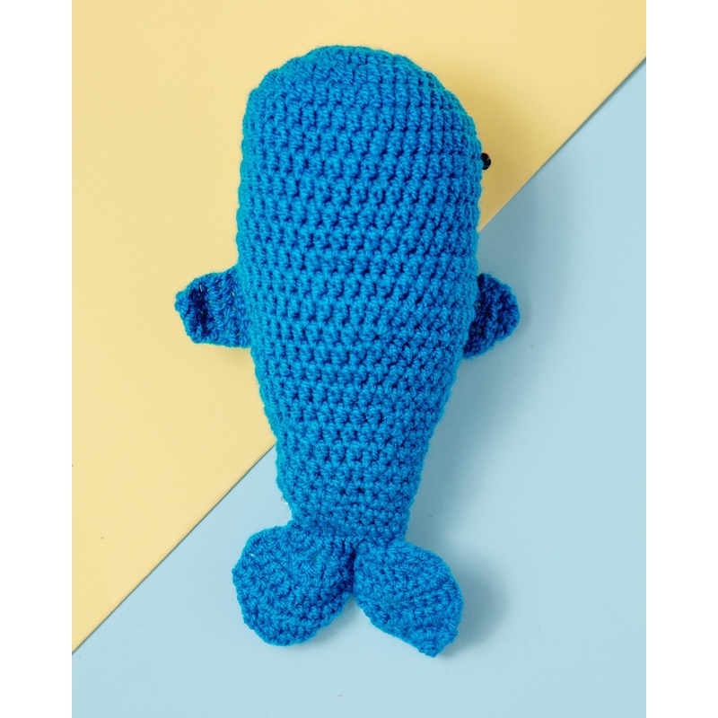 Hand-Knit Whale Squeaky Dog Toy