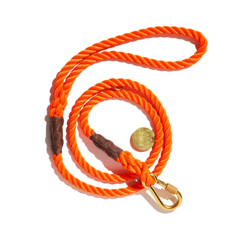 Standard Rope Dog Leash in Rescue Orange (Made in the USA) (FINAL SALE)