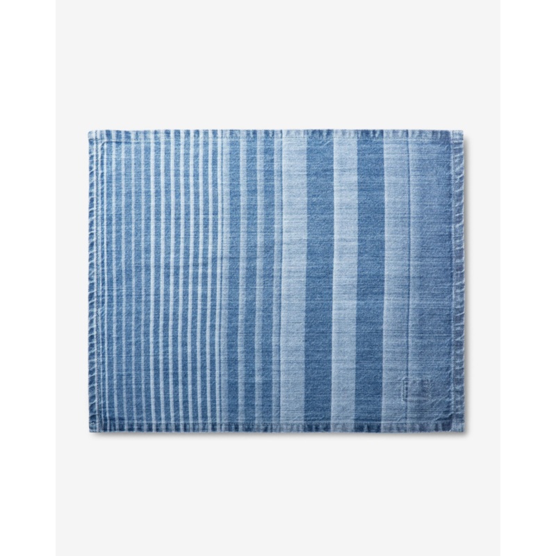 Striped Denim Placemat in Light Wash (Made in the USA)