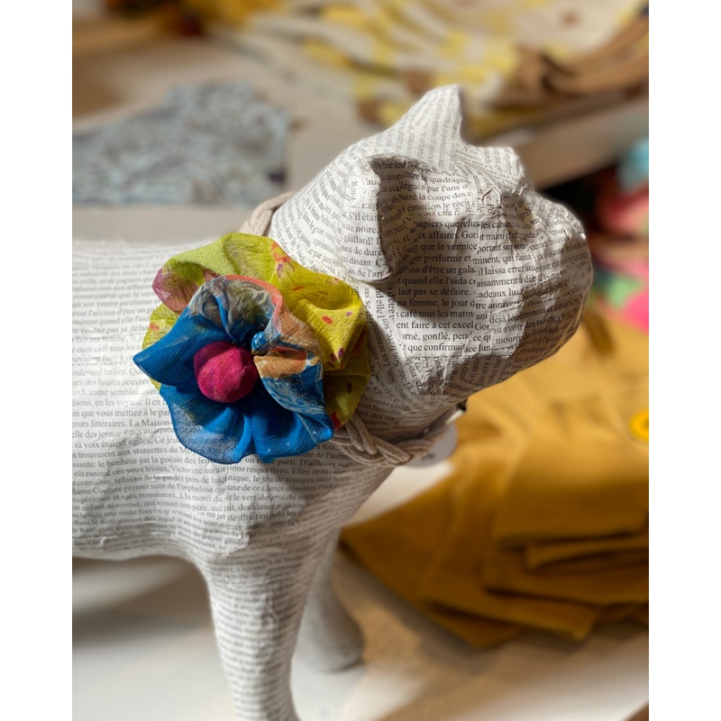 Upcycled Fabric Collar Flower – Assorted Colors(FINAL SALE)