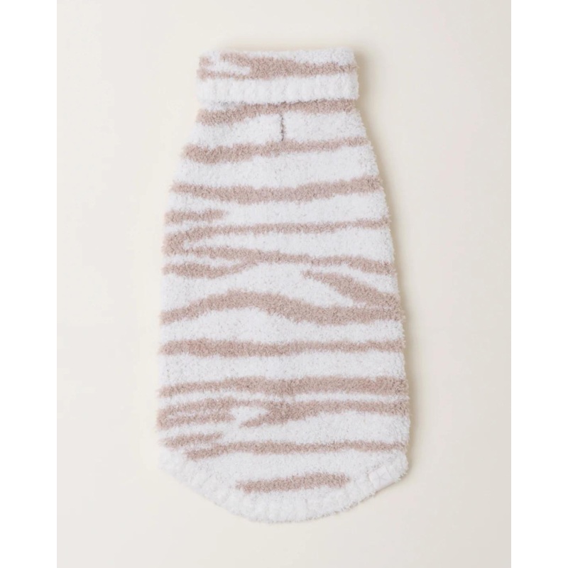 CozyChic Dog Sweater in Cream & Tan Tiger Stripes
