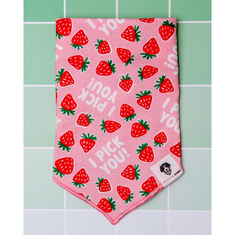 I Pick You! Strawberry Dog Bandana(Made in the USA) (FINAL SALE)