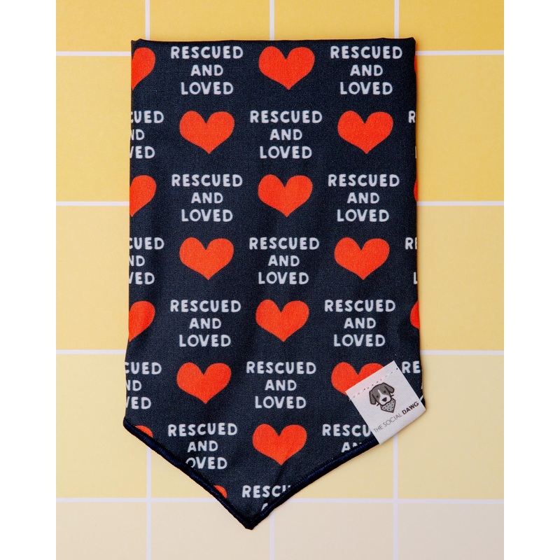 Rescued & Loved Dog Bandana (Made in the USA) (CLEARANCE)
