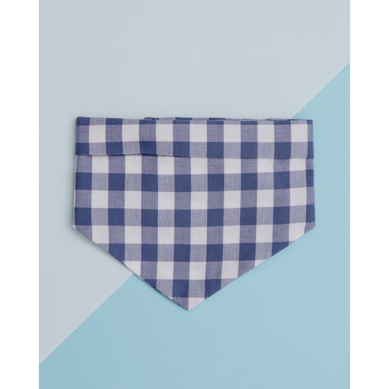 Spring Dog Bandana in Blueberry Gingham(Made in the USA) (FINAL SALE)