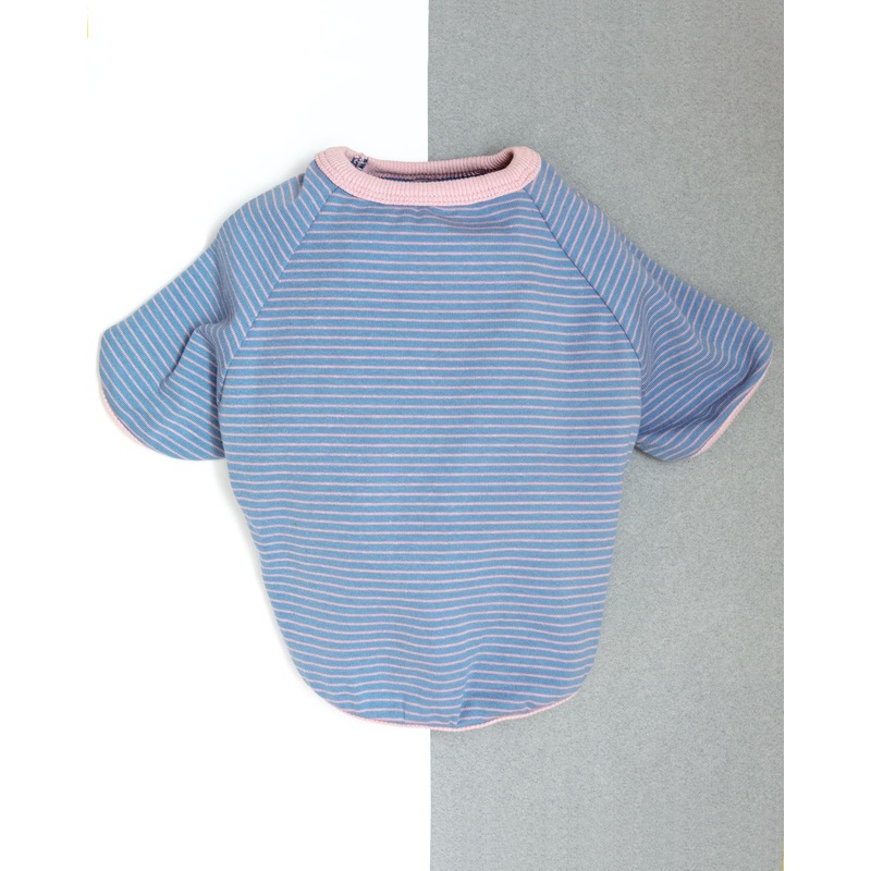 Rib Dog T-Shirt in Baby Blue & Pink Stripe (FINAL SALE)