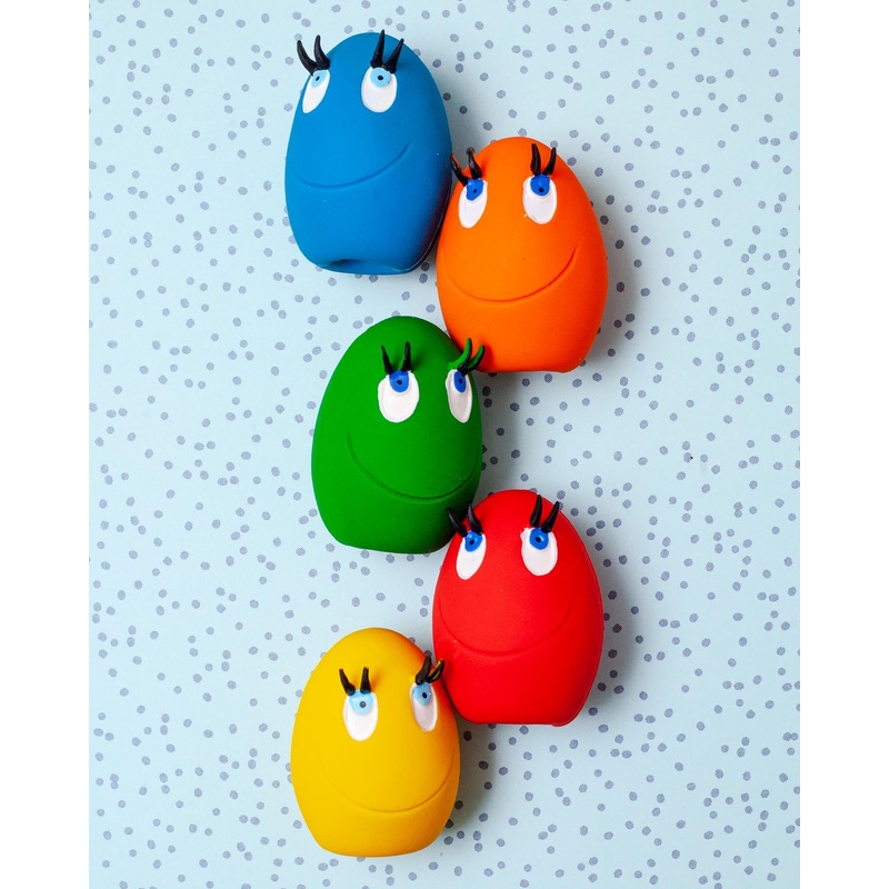 Squeaky Egg Dog Toy|Blue|Green|Orange|Red|Yellow|Pink