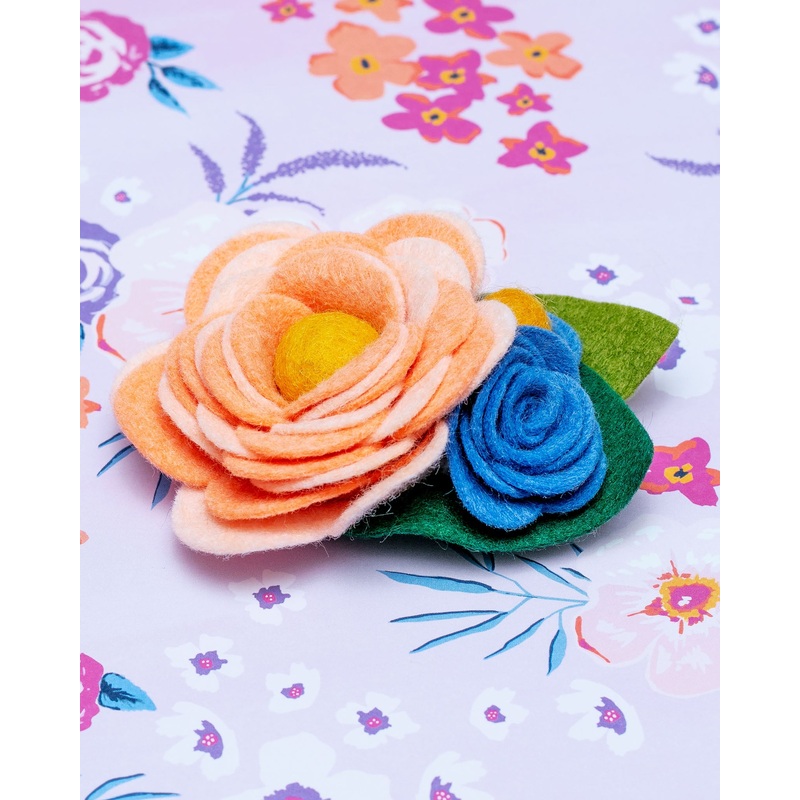 Dog Collar Corsage in Blush & Cornflower (Made in the USA)