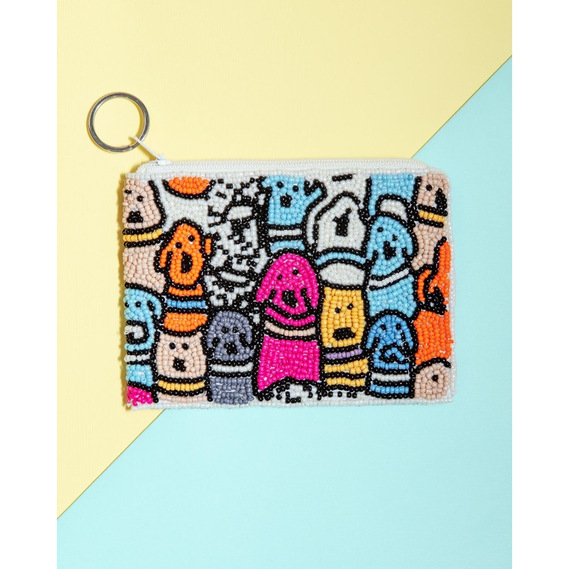 Dogs, Dogs, Dogs Beaded Coin Purse
