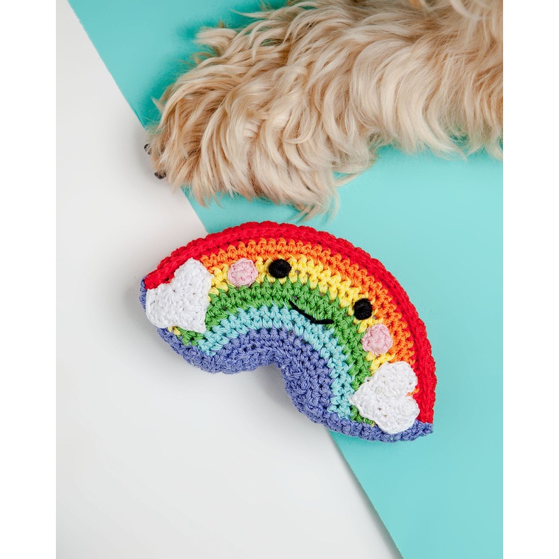 Happy Rainbow Organic Knit Dog Toy