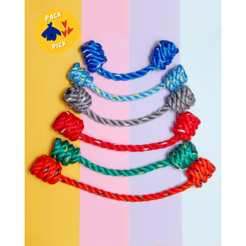 KnotTug Rope Dog Toy|Blue|Orange|Red|Light Blue|Teal|Grey|Green