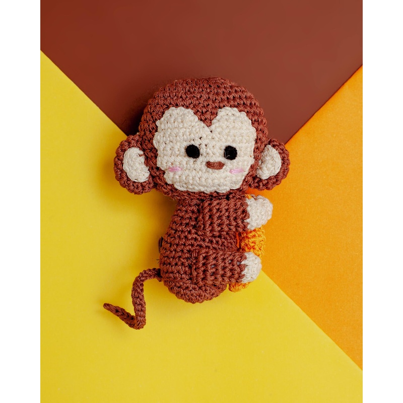 Monkey Squeaky Knit Dog Toy