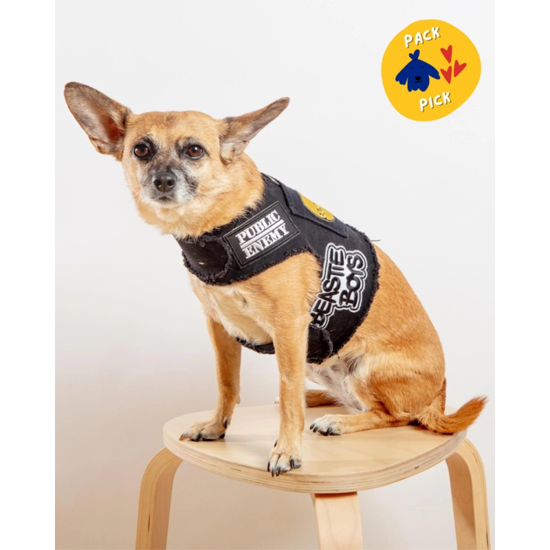 The High Life Rocker Upcycled Denim Dog Harness (FINAL SALE)