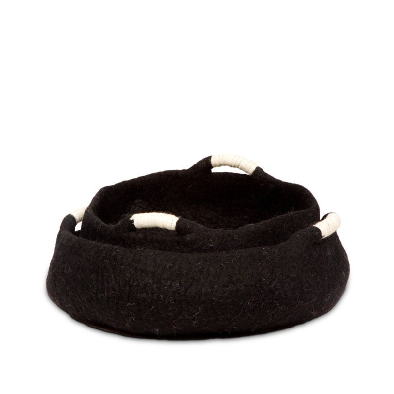 Wool Multi-Functional Pet Basket in Black