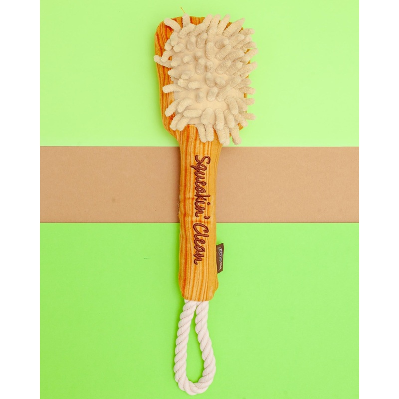 Bark n’ Bristles Squeaky Plush Dog Toy