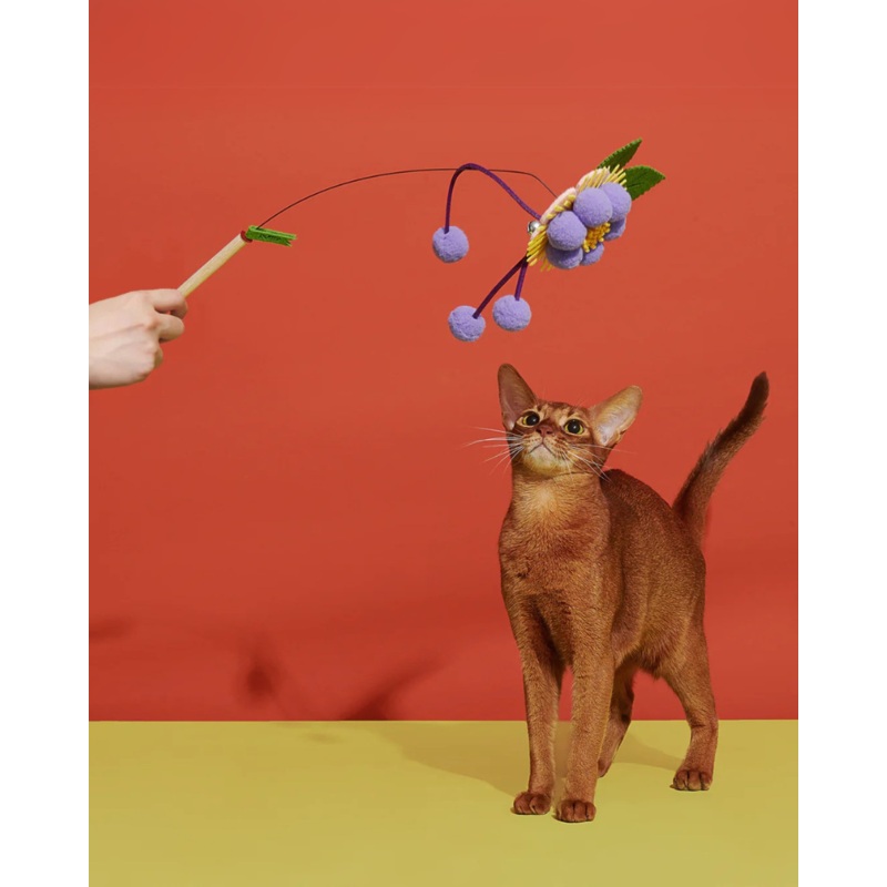 Blooming Cat Teaser Toy|Fluffy Bell|Sliver Grass