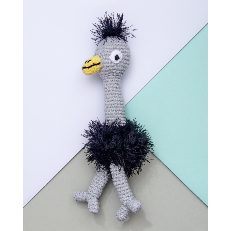 Hand Crochet Ostrich Dog Toy