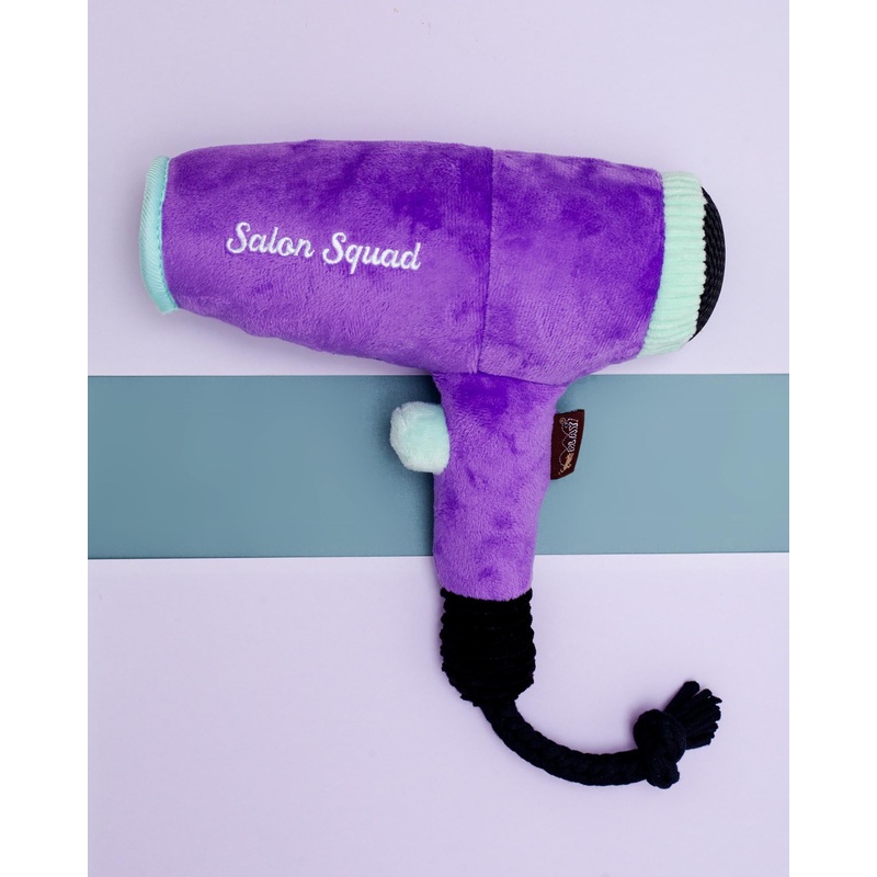 Howlin’ Hair Dryer Squeaky Plush Dog Toy