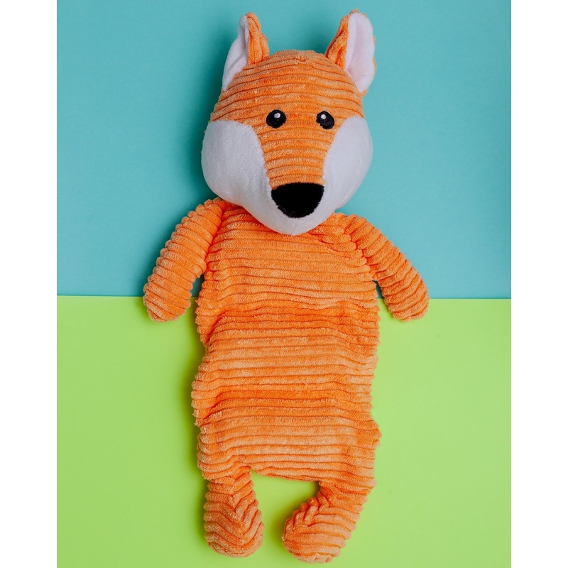 Fox Corduroy Squeaky Dog Toy