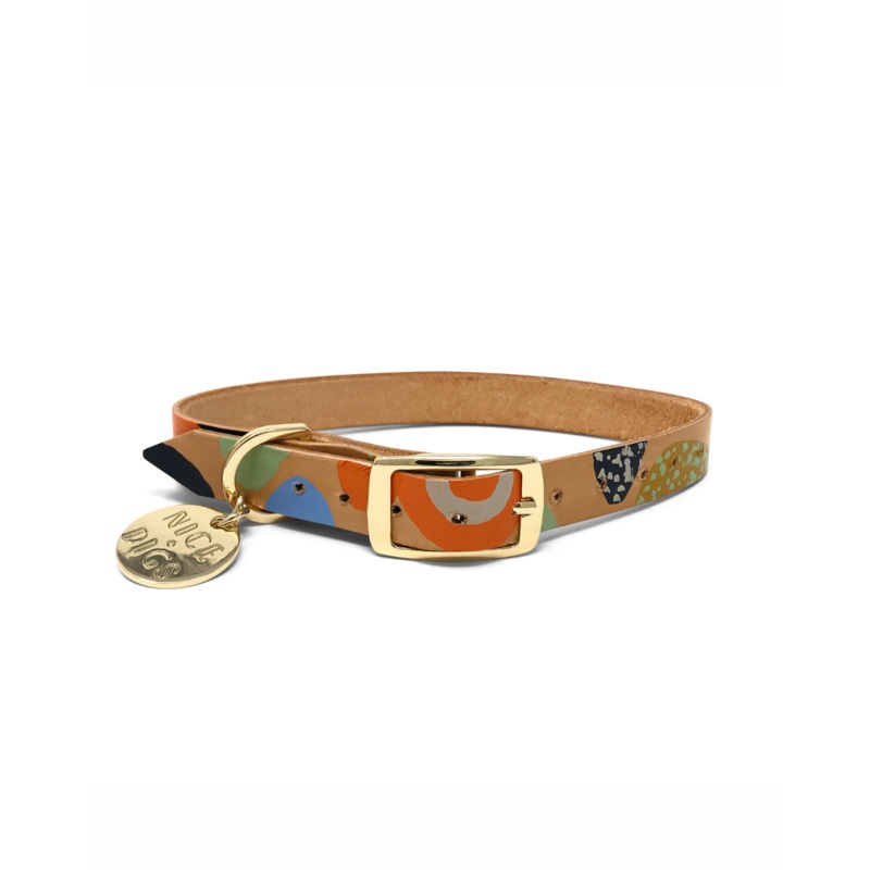 Snakes & Ladders Leather Dog Collar (FINAL SALE)