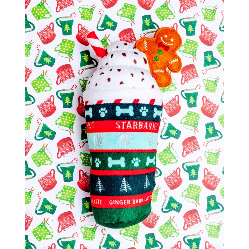 Starbarks Ginger Bark Latte Squeaky Plush Dog Toy