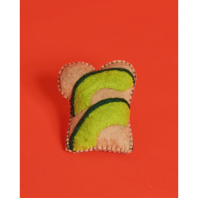 Wool Avocado Toast Catnip Toy