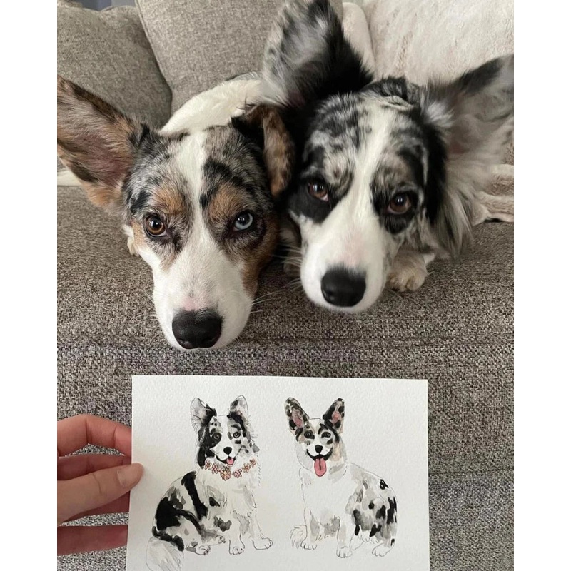 (ADD-ON ONLY) Custom Watercolor Pet Portrait (Addt’l Pet)