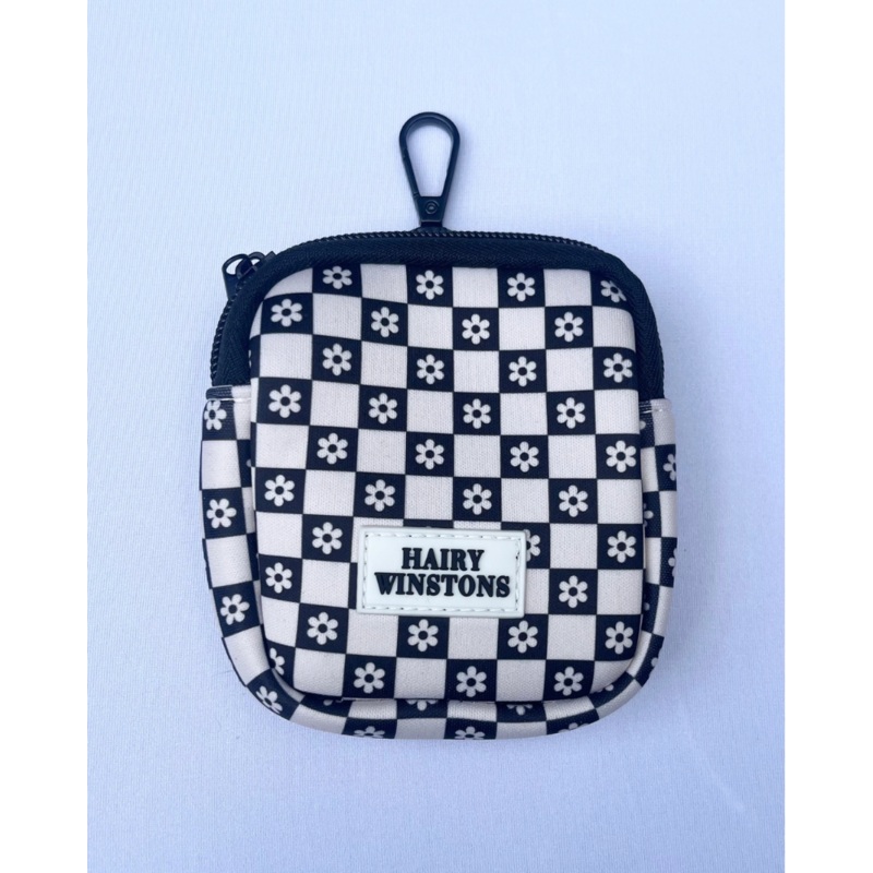 Black + White Flower Dog Treat Bag
