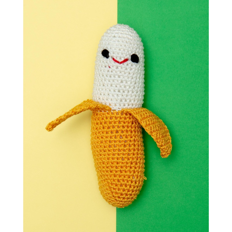 Chiquito Banana Organic Cotton Knit Dog Toy