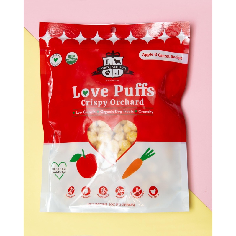 Crispy Orchard Love Puffs Organic Dog Treats