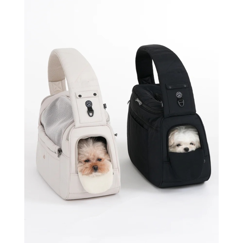 Crossbody SMART Sling Dog Carrier in Black or Beige