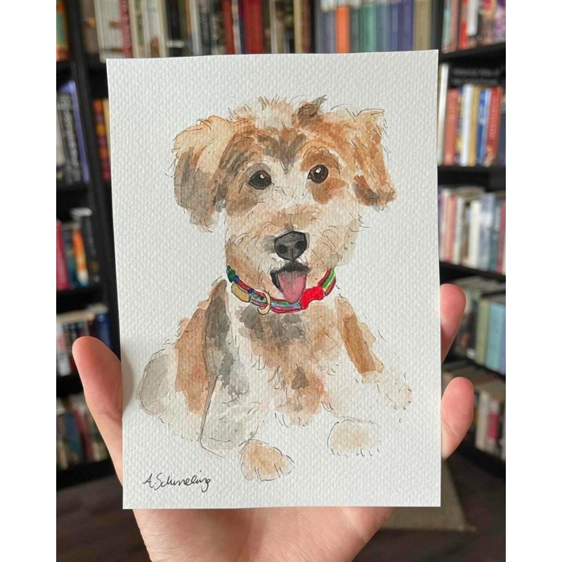 Custom Watercolor Pet Portrait (5×7)