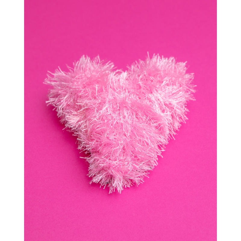Fuzzy Pink Heart Squeaky Dog Toy (FINAL SALE)