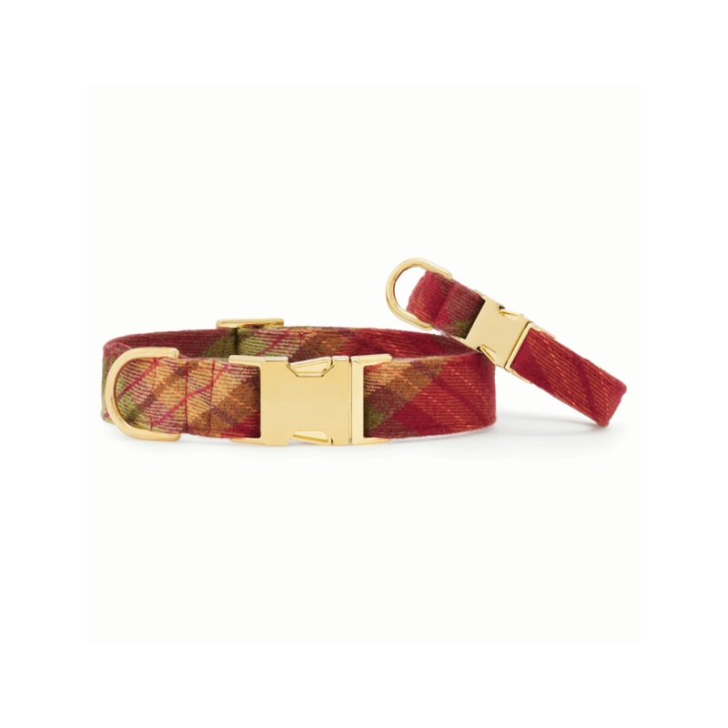 Orchard Plaid Flannel Dog Collar (Made in the USA)