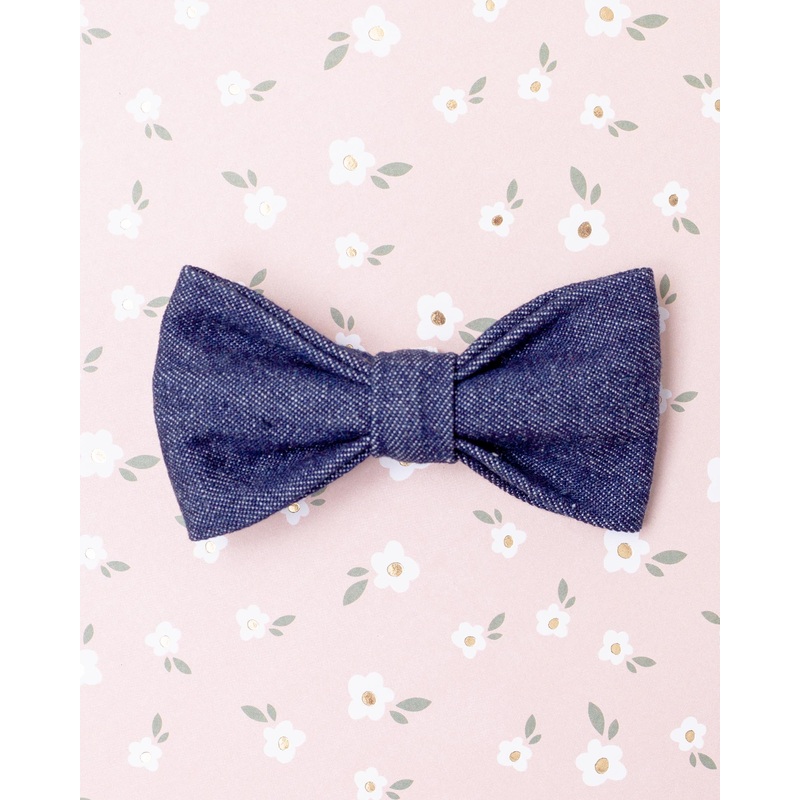 Railroad Denim Dog Bow Tie (Made in the USA)