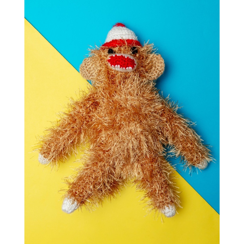 Sock Monkey Squeaky Dog Toy