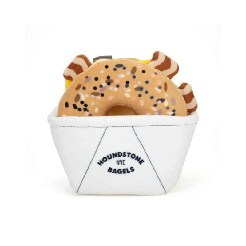 Bacon, Egg & Cheese Bagel Crinkly Snuffle Dog Toy