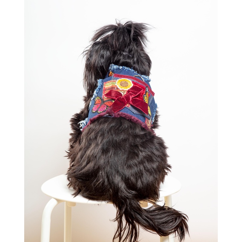 Cranberry Patchwork Dog Harness (Made in the USA)