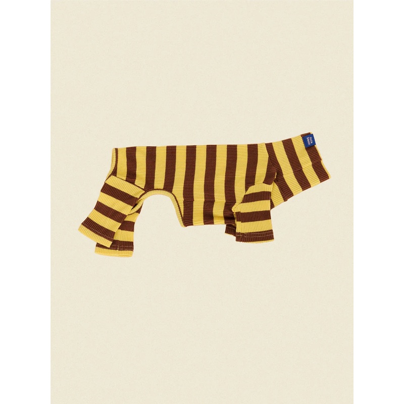 Dijon Stretch Ribbed Dog Onesie